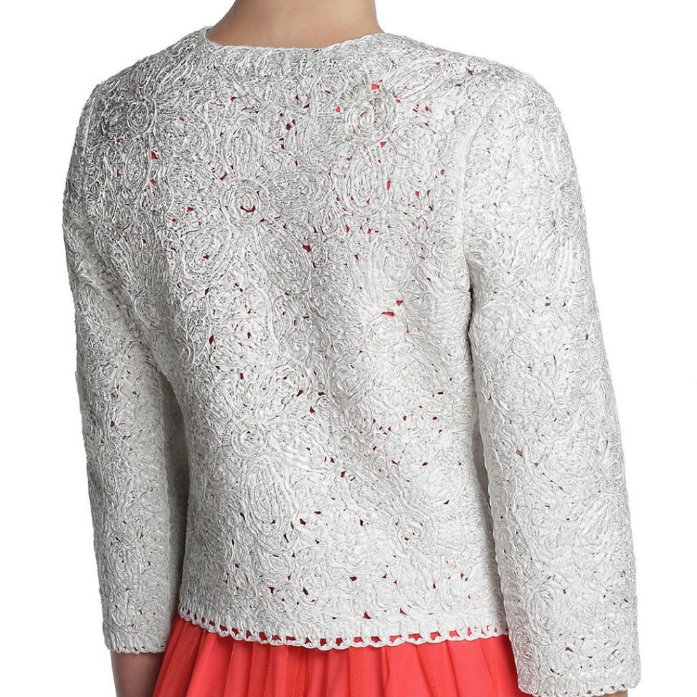 Nic + Zoe New Shimmered Metallic Lace Jacket XL - Picture 4 of 8
